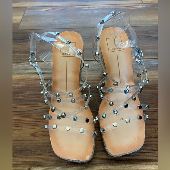 Clear studded wedges - Picture 1 of 2